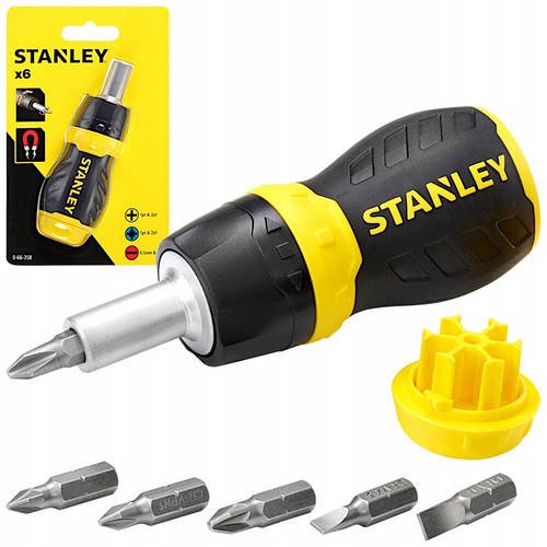Реверсивна Викрутка та 6 біт STANLEY (0-66-358)