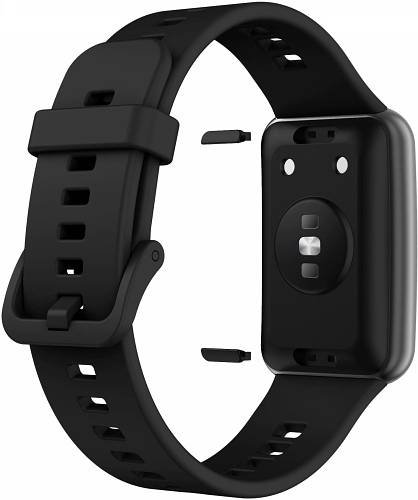 Силіконовий ремінець Jsota для Huawei Watch Fit Black