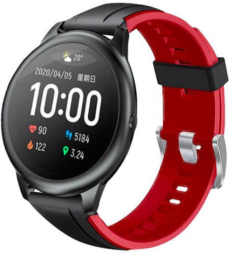 Ремінець Coholl для годин Haylou Smart Watch Solar LS05 (22мм) Black-Red