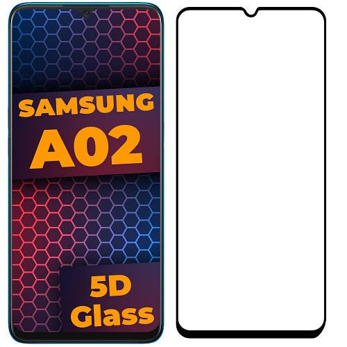 5D скло Samsung Galaxy A02 A022 (Захисне Full Glue)