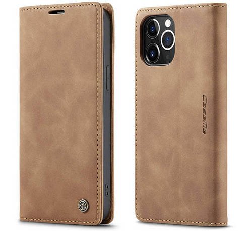 Чохол книжка з магнітом iPhone 12 Pro CaseMe Brown