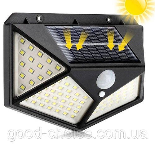 Вуличний LED ліхтар на сонячній батареї (10Вт, 100LED) BK-100 / Настінний світильник / Світлодіодний ліхтар