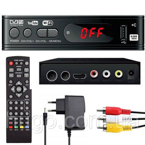 Тюнер з підтримкою wi-fi адаптера + пульт, DVB-T2 0967/ Цифровий ефірний тюнер Т2 / Приставка для телевізора