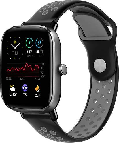 Ремінець Sport для Amazfit GTS 2 mini Black Grey