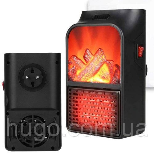 Портативний обігрівач з LCD екраном 900Вт, Flame Heater / Електрообігрівач міні камін