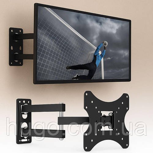 Кронштейн для телевізора 14-42", до 35 кг, HDL-117 / Настінне кріплення для ТВ / Поворотний кронштейн для ТВ