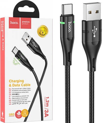 Інтерфейсний кабель Hoco U93 3A USB-TypeC 1,2 м Black