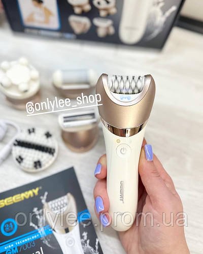 Багатофункціональний жіночий епілятор 5 в 1 Geemy GM-7003 з підсвіткою жіноча електробритва