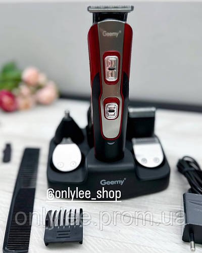 Багатофункціональний набір для стриження волосся й бороди з тримером 10 в 1 Geemy GM-592