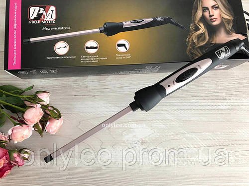 Тонка плойка для афро кучерів квадратної форми Promotec PM-1238 для завивання волосся