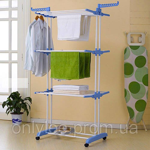 Підлогова вертикальна сушарка для білизни на 3 яруси Three Layers Cloth Rack