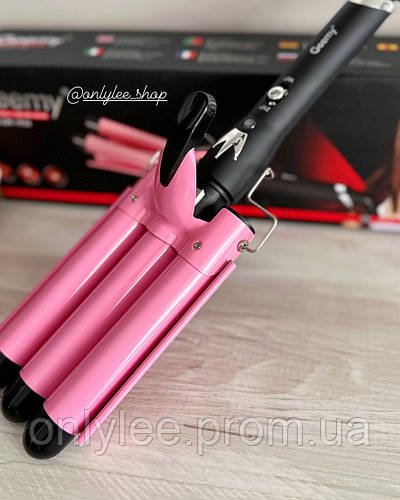 Плойка три хвилі 25 мм Geemy GM-1956 потрійна плойка хвиля