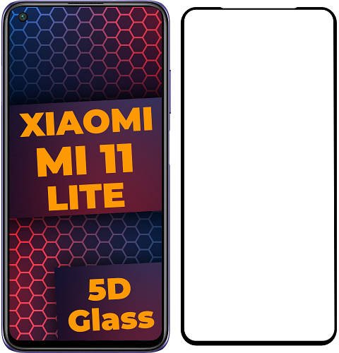 5D скло Xiaomi Mi 11 Lite (Захисне Full Glue)