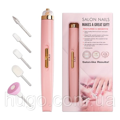 Фрезер для манікюру та педикюру + 5 насадок, Flawless Salon Nails / Бездротовий апарат для нігтів та кутикули