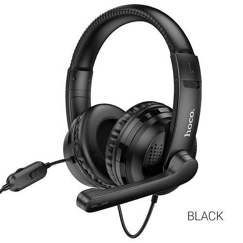Ігрові навушники HOCO W103 black дротові з підсвіткою мікрофоном гарнітура для пк комп'ютера ноутбука