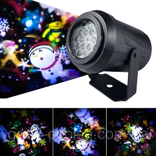 Новорічний проектор з 16-ма малюнками та кронштейном PROJECTION LAMP SE-328-01 / Світлодіодний проектор