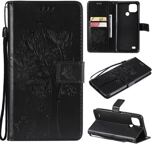 Обкладинка Realme C21Y (чохол кіт та дерево) Black