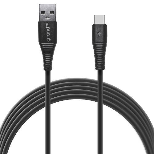 Інтерфейсний кабель Grand GC-C01 2.4A USB-TypeC 1m Black