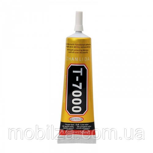 Клей чорний силіконовий T7000 для ремонту, 50ml в тюбику з дозатором
