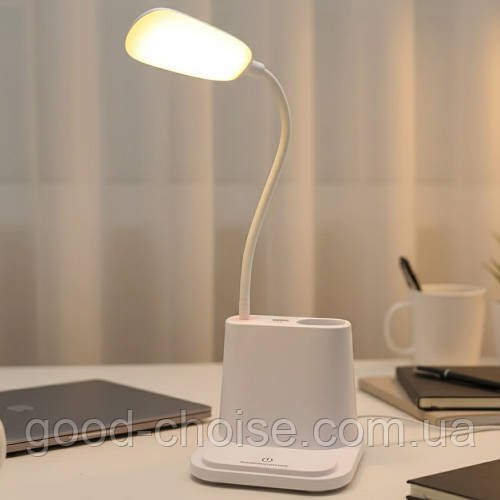 Настільна лампа акумуляторна 3в1 з Power Bank та органайзером / Розумна сенсорна лампа