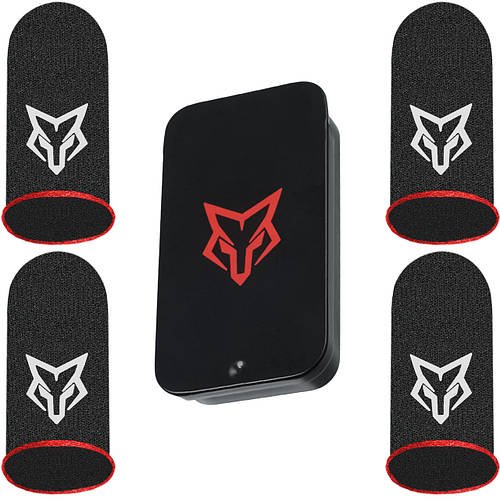 Напальчники Sarafox v6 Carbon Fiber для гри на смартфоні в пабг пубг pubg, довгі (4 шт) + бокс