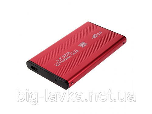 SATA кишеня для жорсткого диска HDD/SSD 2.5 у USB 2.0 External Case  Червоний