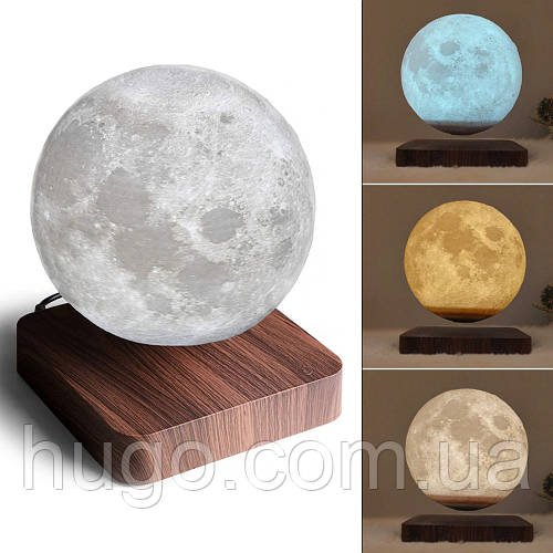 Настільний магнітний світильник нічник з підставкою 14 см, Magnetic Moon 1 / Левитирующая місяць-світильник