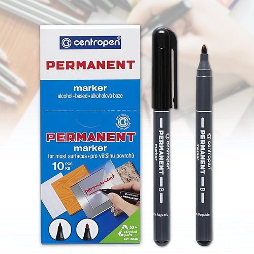 Перманентний маркер CENTROPEN Чорний Упаковка 10 шт.