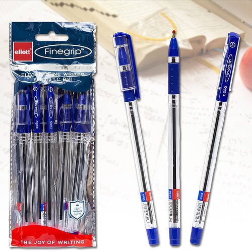 Кулькова масляна ручка 0.5 мм з синьою пастою Cello FINEGRIP Упаковка 5 шт.