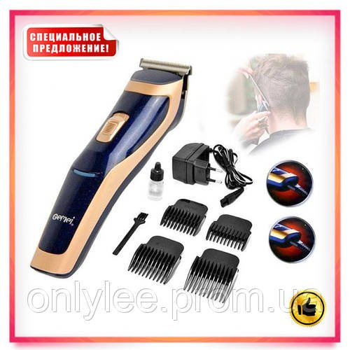 Бездротова акумуляторна машинка для стриження волосся зі змінними насадками Geemy GM-6005
