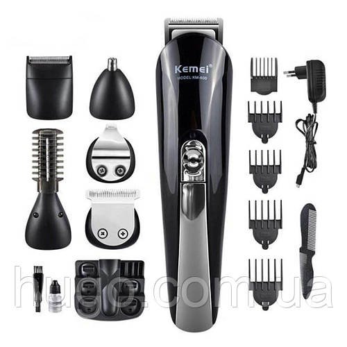 Машинка для стрижки волосся 11 в 1, Kemei KM 600 / Бритва-тример / Набір для стрижки