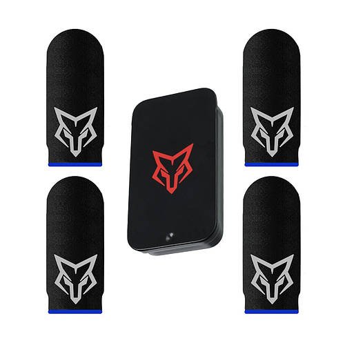Напальчники Sarafox v6 Carbon Fiber для гри на смартфоні в пабг пубг pubg, довгі (4 шт) + бокс Синій