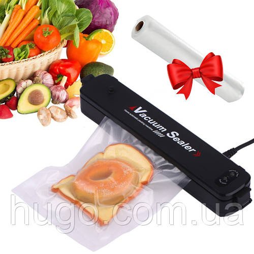 Вакууматор Vacuum Sealer + Вакуумні пакети для їжі 5 м х 25 см/ Вакуумний пакувальник продуктів
