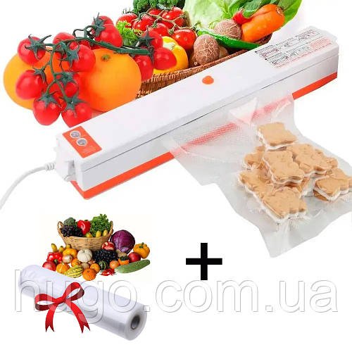 Побутовий вакууматор для продуктів Keep Freshness BT01 + Пакети для вакууматора в рулоні 5м х 25см