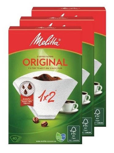 Фільтри Melitta Original 1x2 120 шт. білі