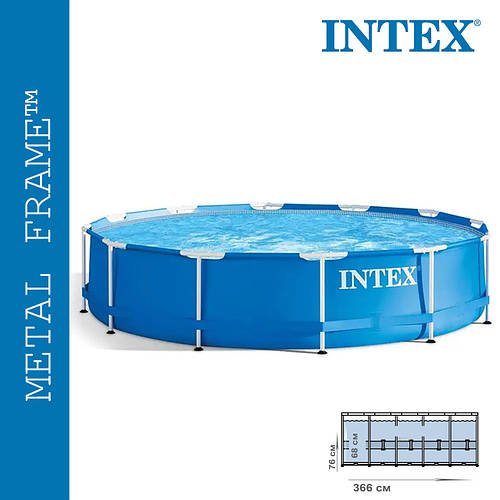 Басейн каркасний круглий (366x76 см, 6503 л) Intex 28210 Синій