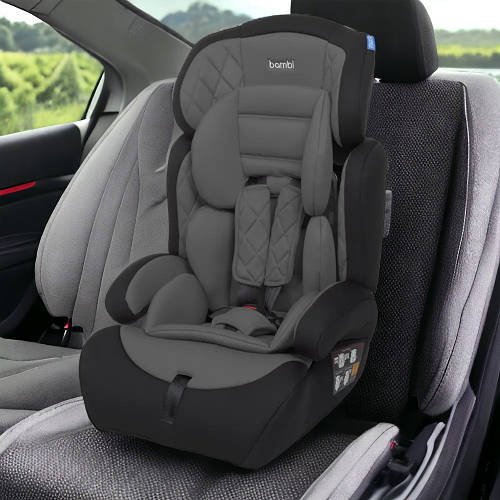 Дитяче автокрісло + бустер (група 1-2-3, 9-36кг) Bambi M 3546 Gray Сірий