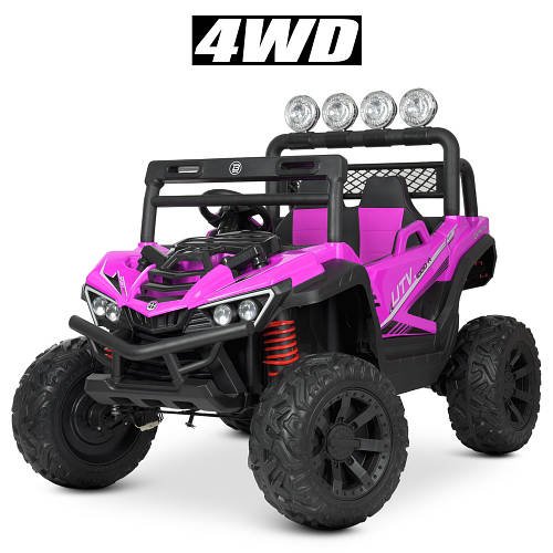 Дитячий електромобіль Jeep (4 мотори по 18W, аккум12V10AH) Джип Bambi M 4634EBLR-8 Рожевий