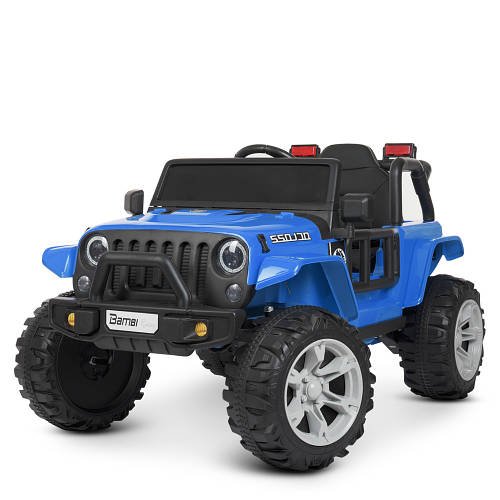 Дитячий електромобіль (2 мотори по 25W, 12V10AH, USB) Джип Bambi M 4282EBLR-4 Синій
