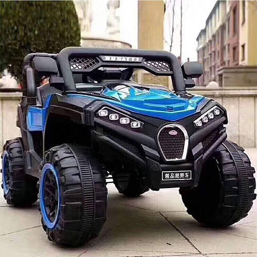 Дитячий електромобіль Bugatti (4 мотора за 25W, MP3, TF, USB, EVA) Баггі Bambi M 4198EBLR-4 Синій