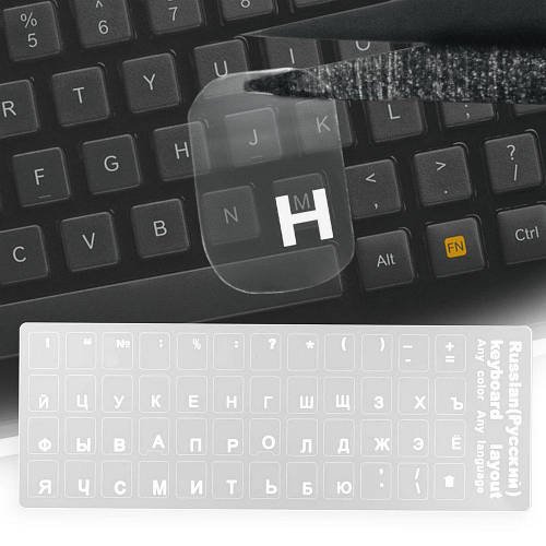 Наклейки на клавіатуру Munbi російський Clear White