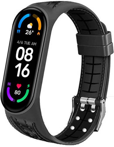 Силіконовий ремінець Seam для Mi Band 6 Black