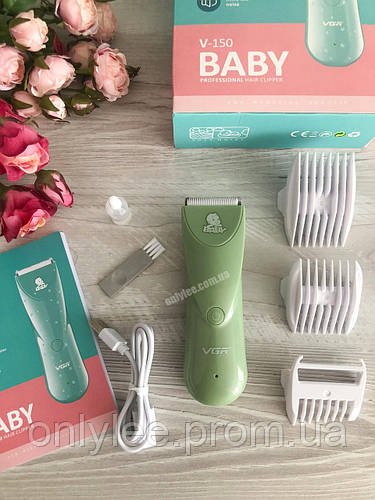 Дуже тиха бездротова машинка для стриження дітей VGR V-150 зі змінними двосторонніми насадками