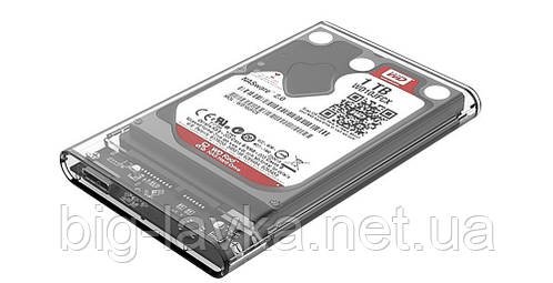Кейс для жорсткого диска HDD/SSD 2.5 ' формату USB 3.0 SATA  Прозорий
