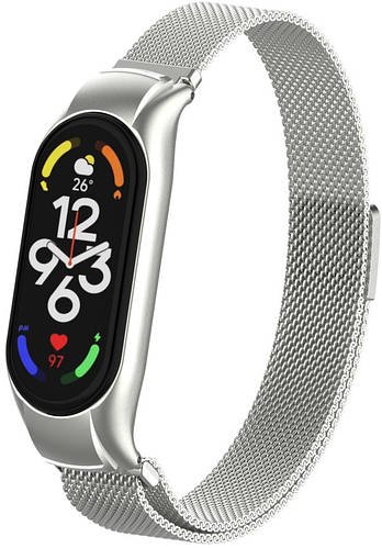 Міланський ремінець Milano Mesh для Mi Band 7 Silver