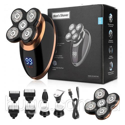 Акумуляторна чоловіча електробритва 5в1 VGR V-316 / Машинка для стрижки волосся / Тример