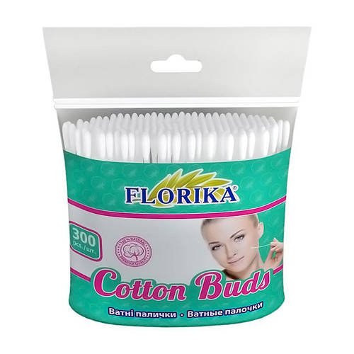 Ватні палички "Florika" 300 штук, 75 мм п\е 14*14*5,5 см