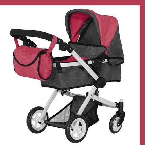 Коляска для ляльок 2 в 1 Carrello Maestro 9651B Deep Red Червоний