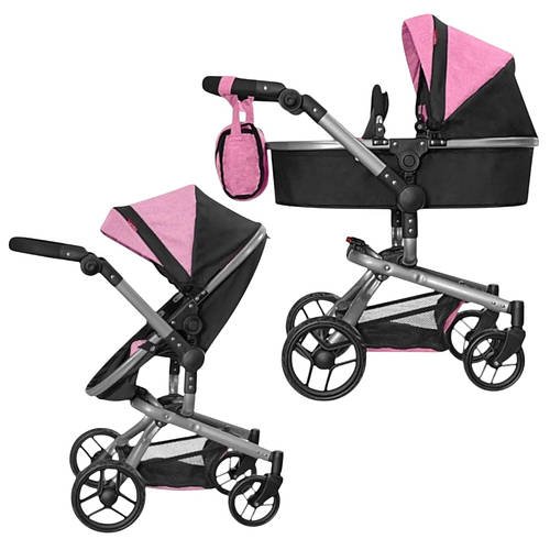 Коляска для ляльки 2в1 Carrello Fortuna 9695 PINK Рожева