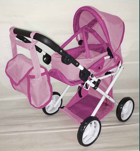 Коляска для ляльок з сумкою (люлька-перенесення) Carrello Unica 9346 ROSE